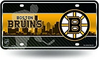 NHL License Plate Metal Skyline Bruins