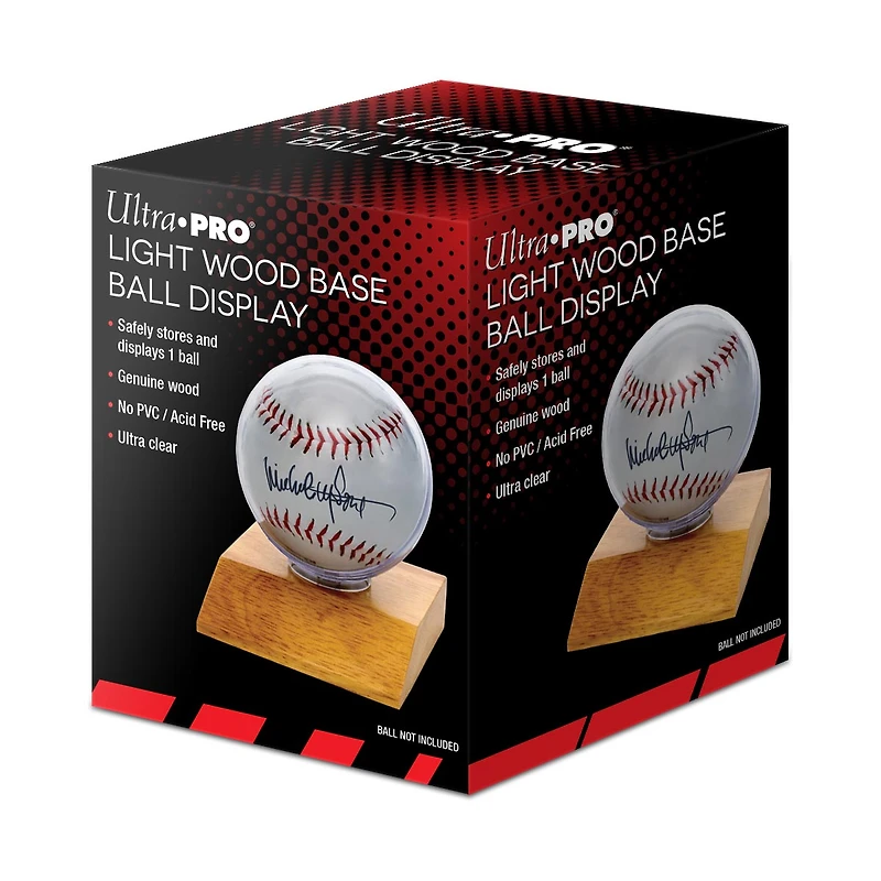 Ultra Pro UP81208 Baseball Light Gold Wood Base Display Holder