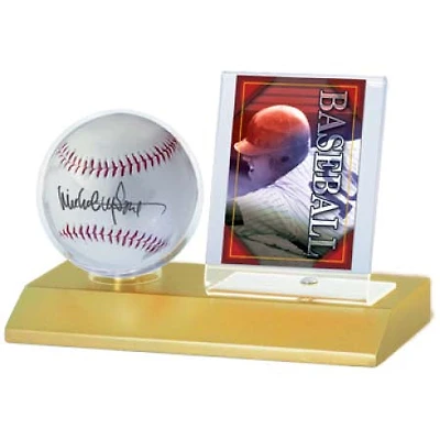Ultra Pro UP81209 Baseball & Card Light Gold Wood Display Holder