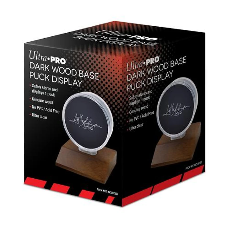 Ultra Pro UP81677 Hockey Puck Dark Wood Base Display Holder