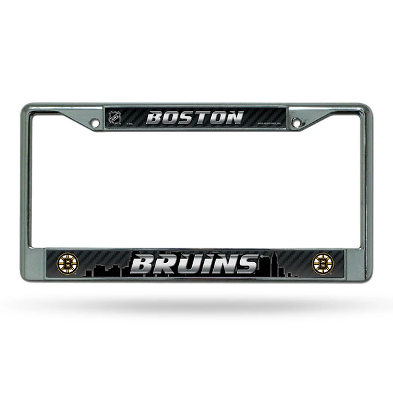 NHL License Plate Frame Chrome Bruins