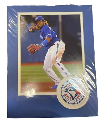 MLB 11x14 Player Photo Mat Composite On Field Vladimir Guerrero Jr. Blue Jays