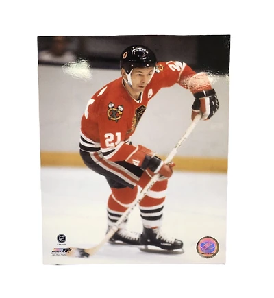 NHL 8x10 Vintage Player Photograph With Helmet Stan Mikita Blackhawks