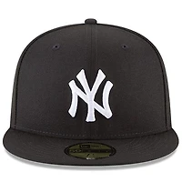 MLB Hat 5950 Basic Black And White Yankees