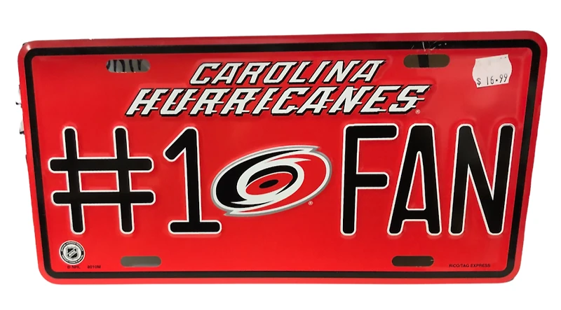 NHL License Plate Metal #1 Fan Hurricanes