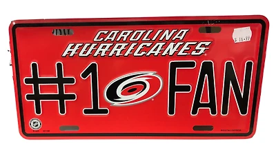 NHL License Plate Metal #1 Fan Hurricanes