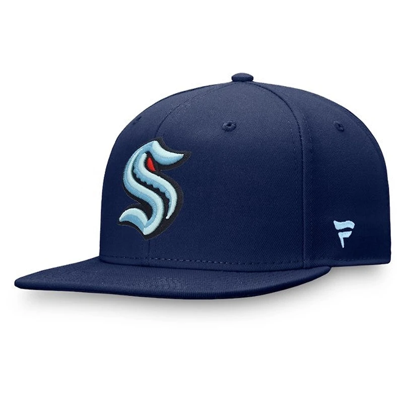 NHL Hat Core Primary Logo Fitted Kraken (Navy Blue)