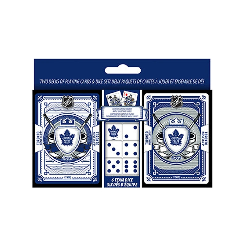 NHL Playing Cards 2Pack & Dice Maple Leafs
