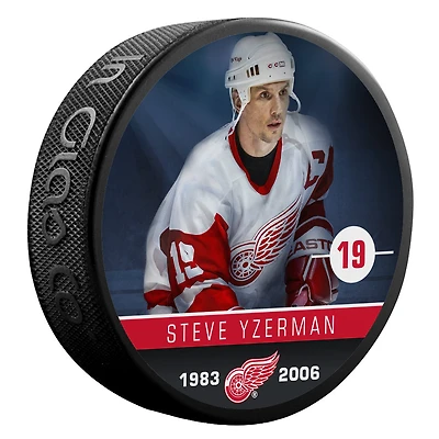 NHL Alumni Player Puck Steve Yzerman Red Wings