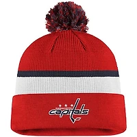 NHL Youth Knit Hat Locker Room Cuffed Pom Capitals