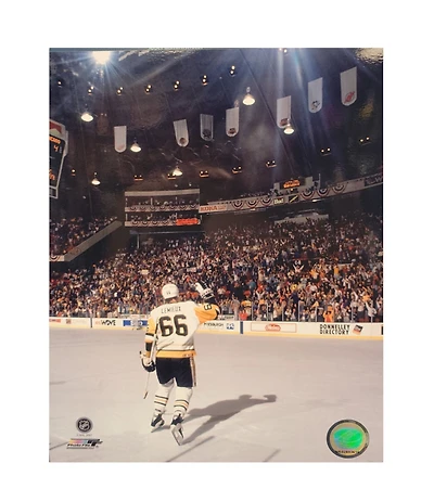 NHL 8x10 Vintage Player Photograph Wave Mario Lemieux Penguins