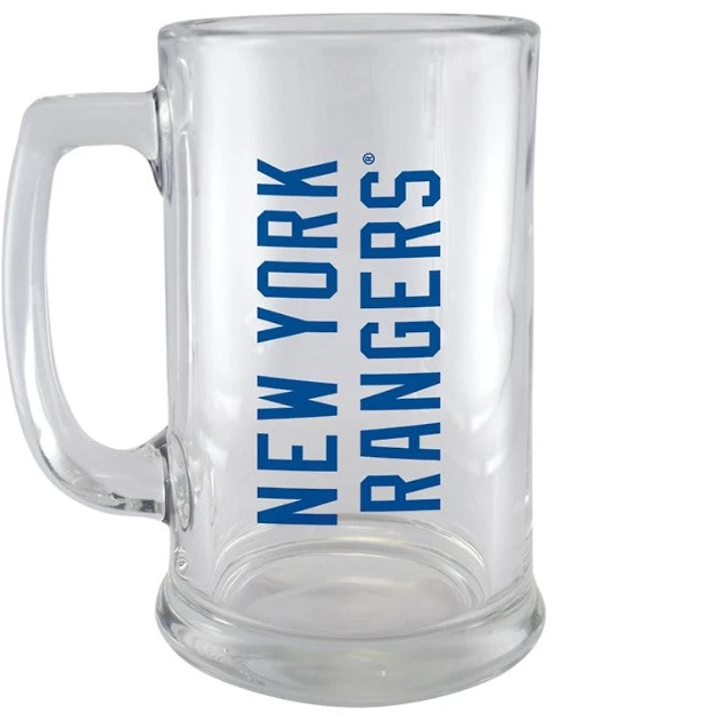 NHL Beer Mug 15 Oz Glass Sport W/Wordmark Rangers