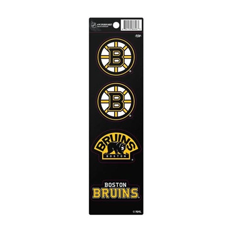NHL 4Pc Sticker Sheet Bruins