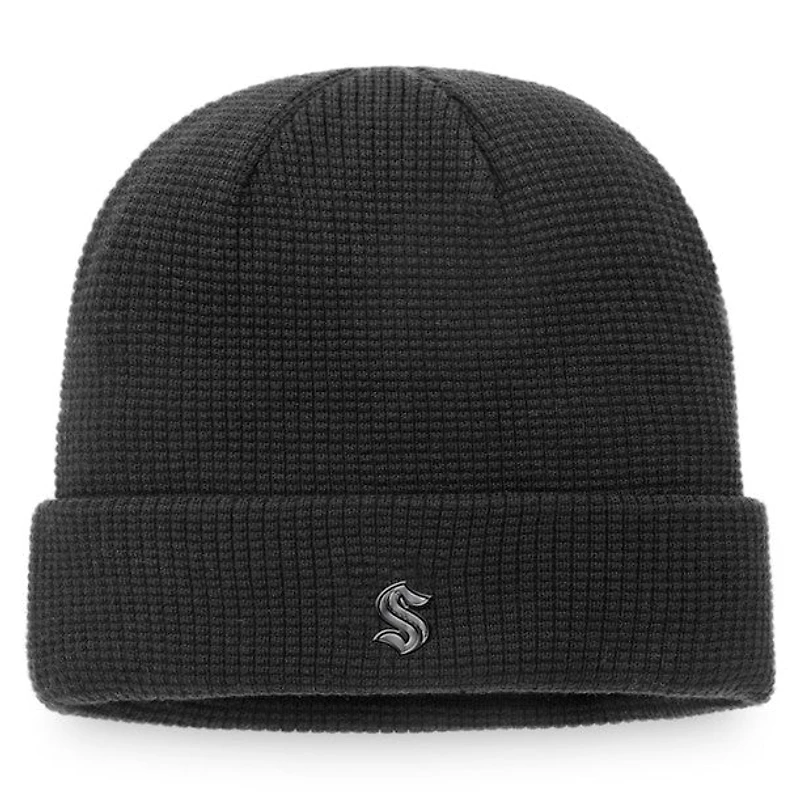 NHL Knit Hat Beanie Cuff Authentic Pro Black Ice Kraken