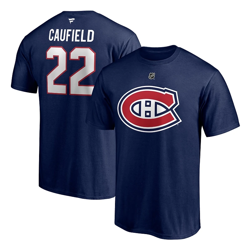 NHL Player T-Shirt Authentic Stack Cole Caufield Canadiens (2020-2024 Number) (Navy)