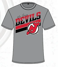 NHL T-Shirt Performance Rashguard Stripes Devils