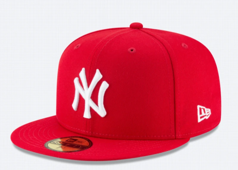 MLB Hat 5950 Basic Scarlet Red Yankees (Grey Undervisor)