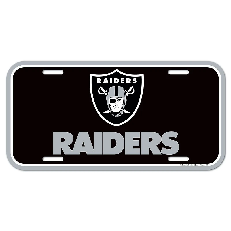 NFL License Plate Plastic Raiders
