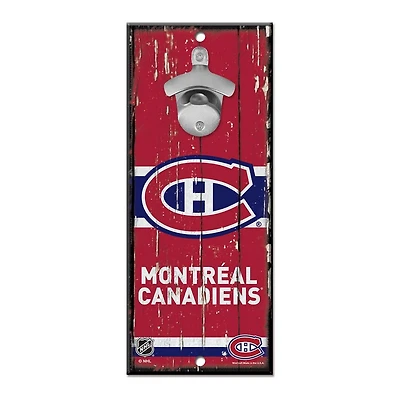 NHL Wooden Bottle Opener Sign Canadiens