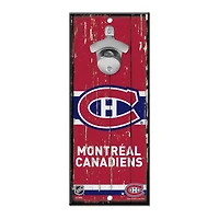 NHL Wooden Bottle Opener Sign Canadiens