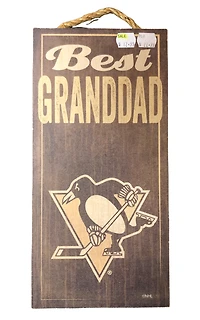 NHL Wooden Sign Best Granddad Penguins