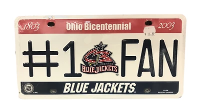 NHL License Plate Metal #1 Fan Blue Jackets