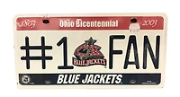 NHL License Plate Metal #1 Fan Blue Jackets