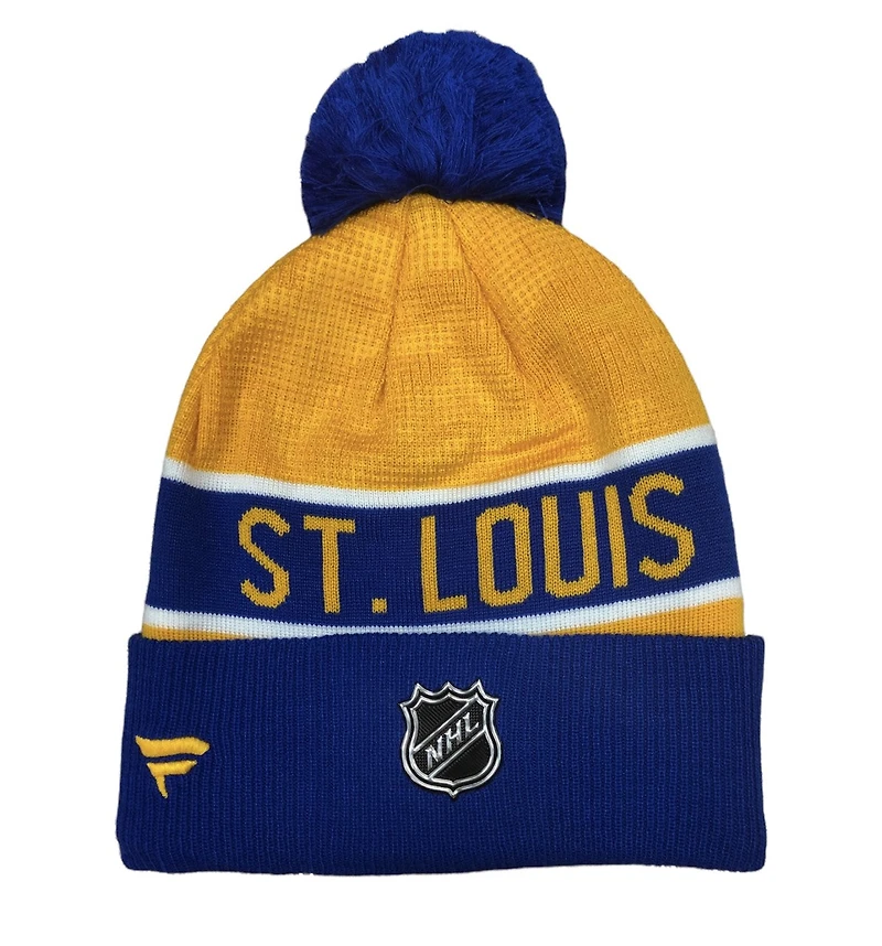 NHL Knit Hat Authentic Pro Rink Cuffed Pom Blues