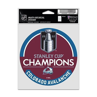 NHL Multi Use Decal 3.75x5 Champs 2022 Avalanche