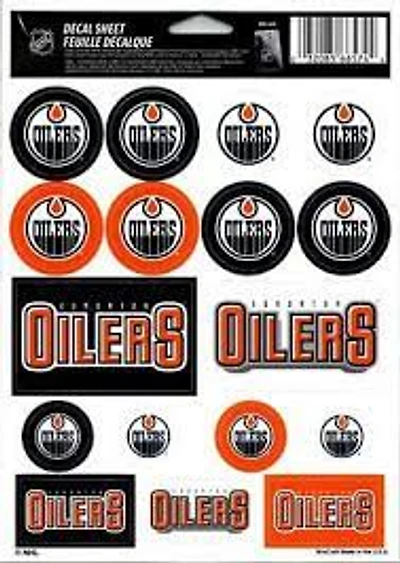 NHL Decal Sheet 5x7 Oilers