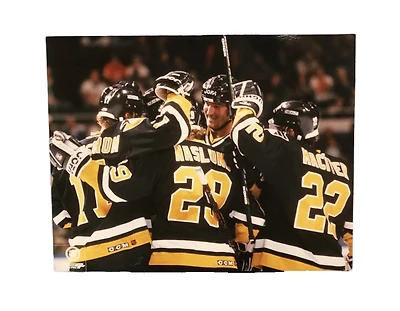 NHL 8x10 Mario Lemieux Penguins Vintage Player Photograph Huddle