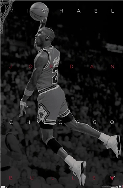 NBA Player Wall Poster Black and White Michael Jordan Bulls