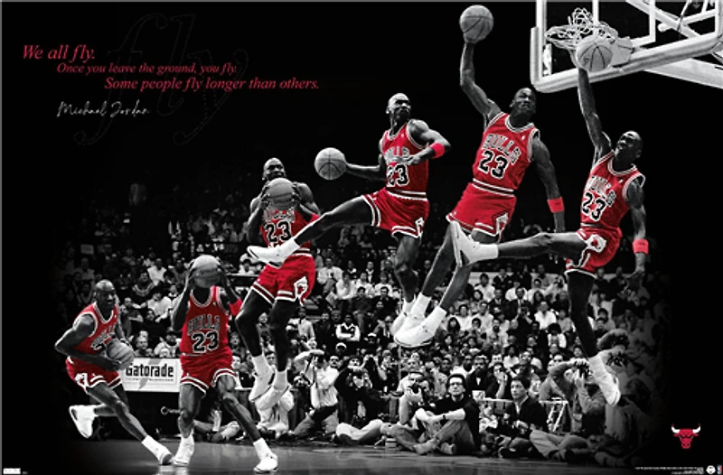 NBA Player Wall Poster Fly Michael Jordan Bulls