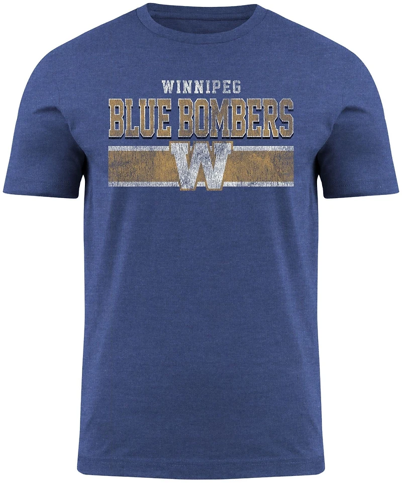 CFL T-Shirt Distressed Blue Bombers