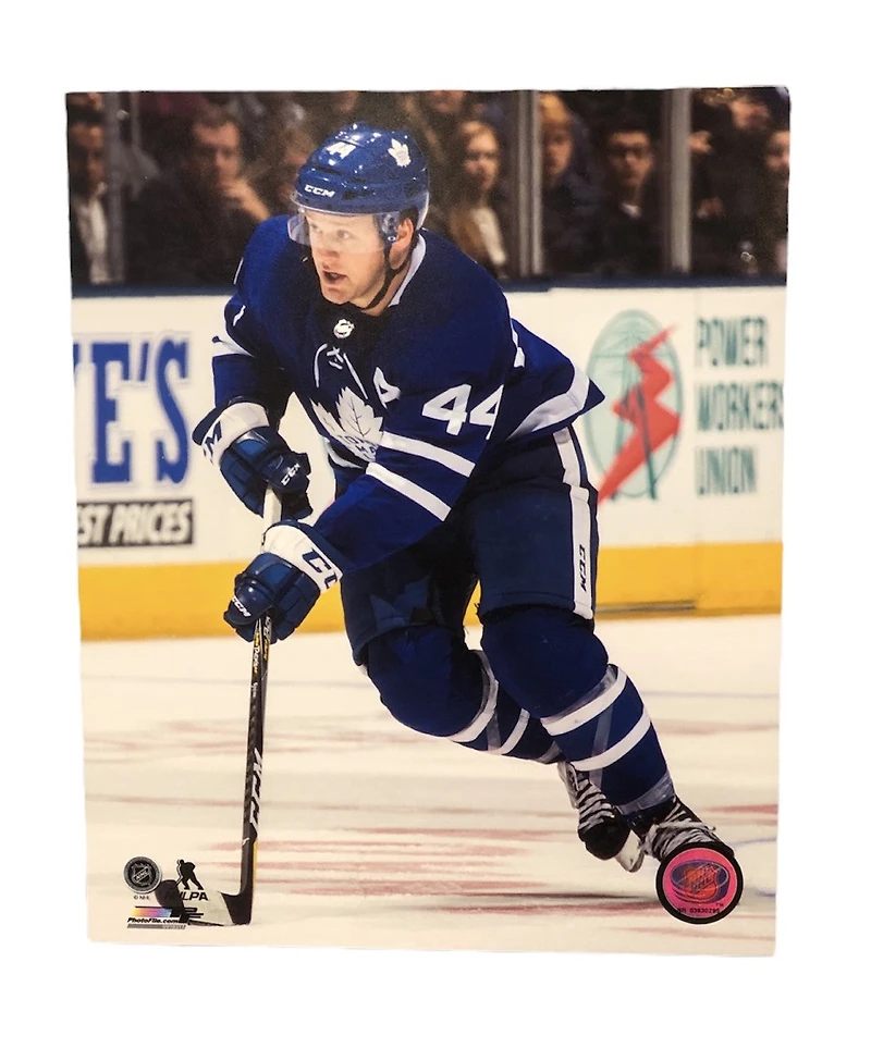 NHL 8X10 Player Photograph Stick Morgan Rielly Maple Leafs