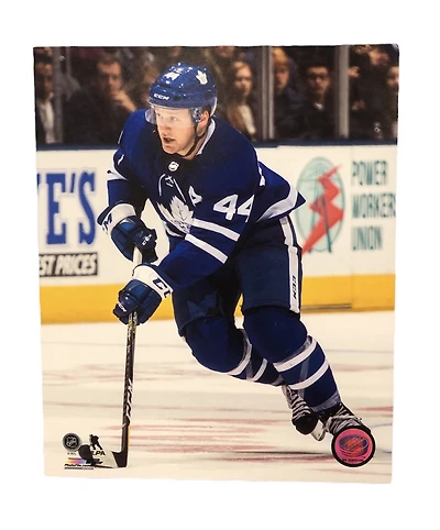 NHL 8X10 Player Photograph Stick Morgan Rielly Maple Leafs