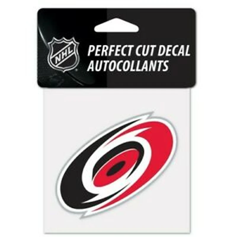 NHL Perfect Cut Decal 4X4 Hurricanes