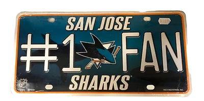 NHL License Plate Metal #1 Fan Sharks