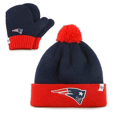 NFL Toddler Knit Hat and Mitt Set Bam Bam Patriots