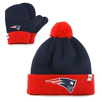NFL Toddler Knit Hat and Mitt Set Bam Bam Patriots
