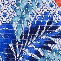 Tropical Printed Smocked Peplum Top