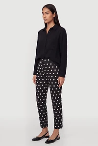 Tabbed Long Sleeve Button Front Tunic Shirt