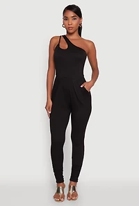 Stylish Cut Out One Shoulder Jumpsuit
