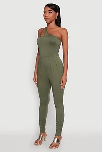 Womens Stylish Cut Out One Shoulder Jumpsuit, L