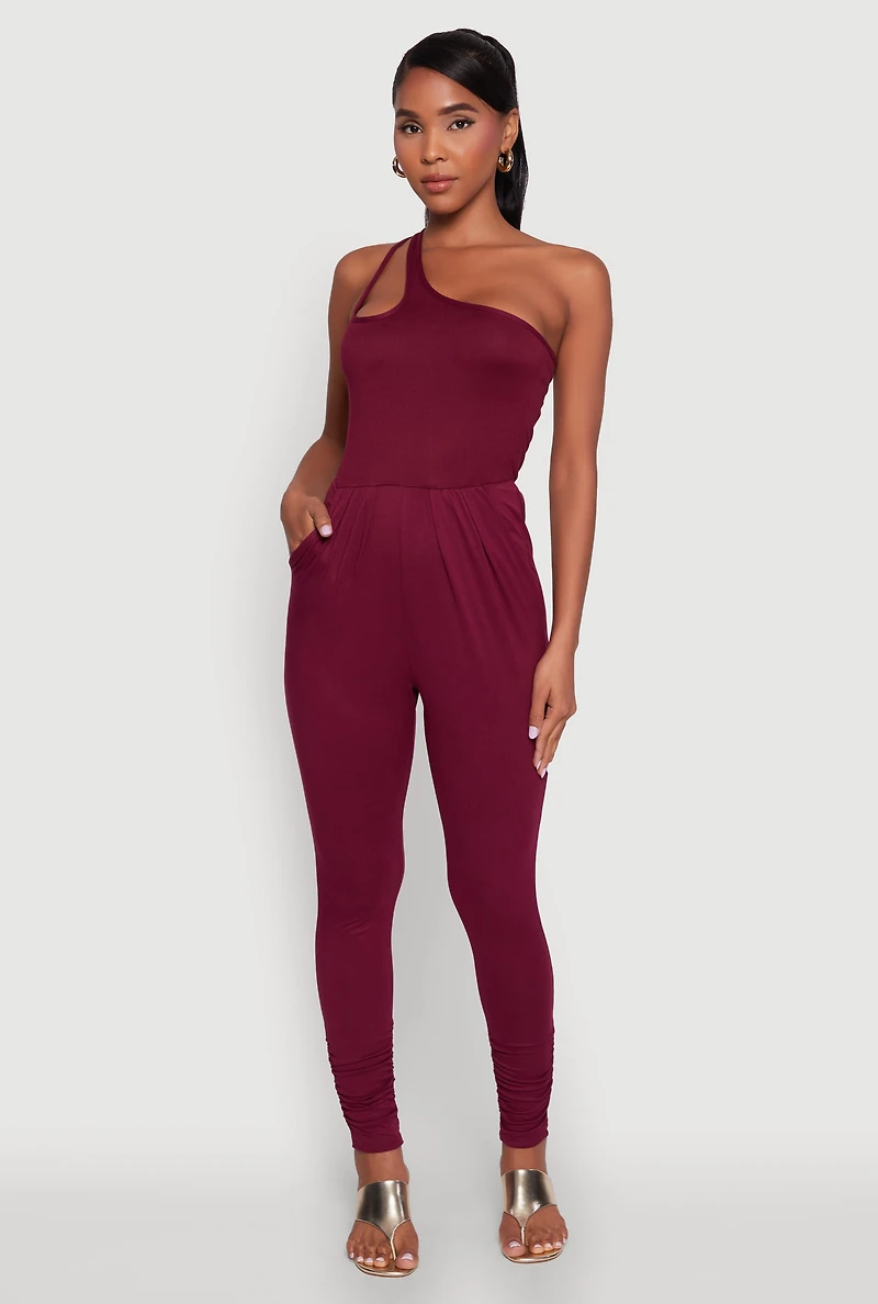 Stylish Cut Out One Shoulder Jumpsuit
