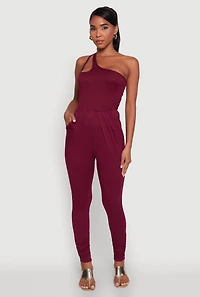 Stylish Cut Out One Shoulder Jumpsuit