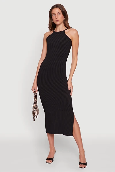 Womens High Neck Maxi Tank Dress,