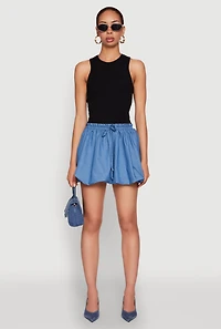 Womens Color Blocked Paper Bag Waist Bubble Hem Dress, Multi, Size L