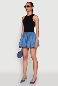 Womens Color Blocked Paper Bag Waist Bubble Hem Dress, Multi, Size L