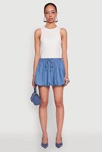 Womens Color Blocked Paper Bag Waist Bubble Hem Dress, Multi,